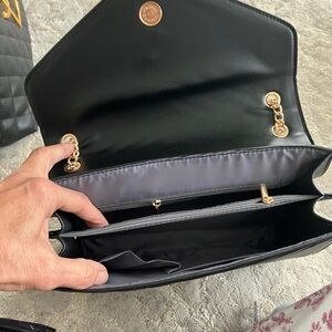 Elegant Black Leather Chain Shoulder Bag